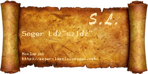 Seger László névjegykártya